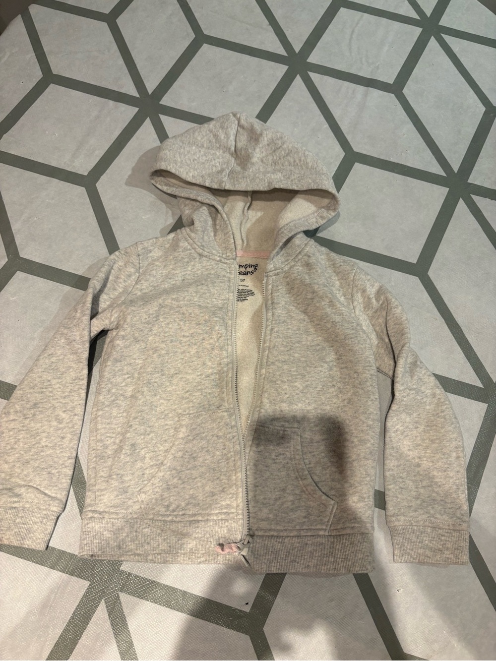 3/15$ jumping beans Heather Cream Zip Hoodie for Kids